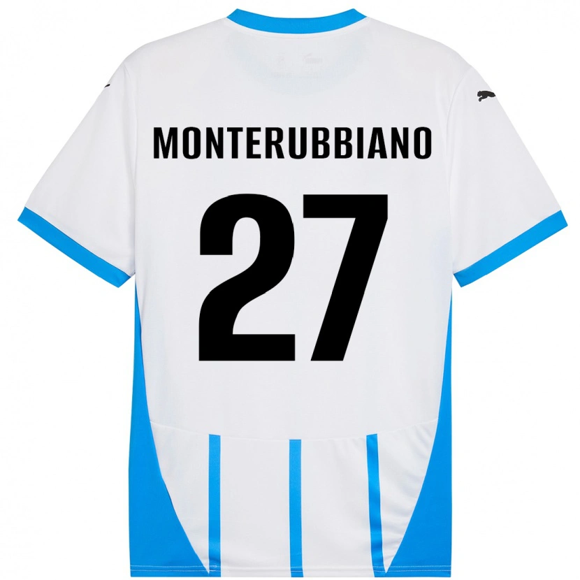 Danxen Dame Valeria Monterubbiano #27 Hvit Blå Bortetrøye Drakt Trøye 2024/25 Skjorter T-Skjorte