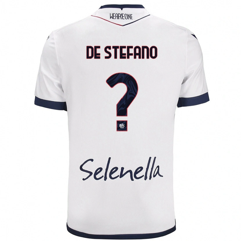 Danxen Dame Nicolò De Stefano #0 Hvit Kongeblå Bortetrøye Drakt Trøye 2024/25 Skjorter T-Skjorte