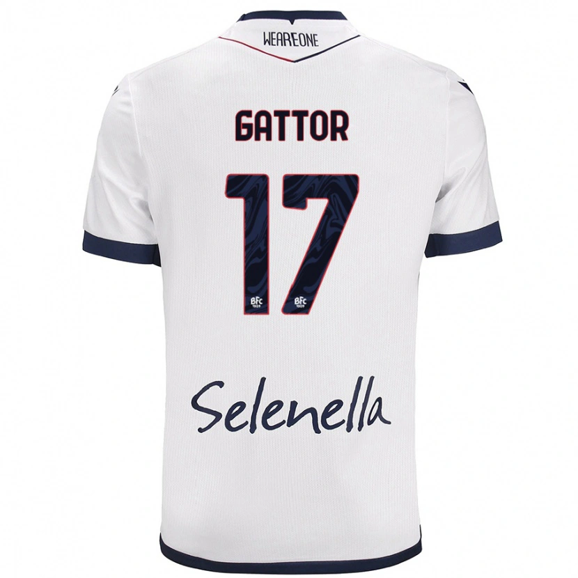 Danxen Dame Gianluca Gattor #17 Hvit Kongeblå Bortetrøye Drakt Trøye 2024/25 Skjorter T-Skjorte