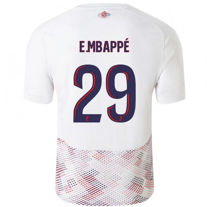 Danxen Dame Ethan Mbappé #29 Hvit Kongeblå Bortetrøye Drakt Trøye 2024/25 Skjorter T-Skjorte