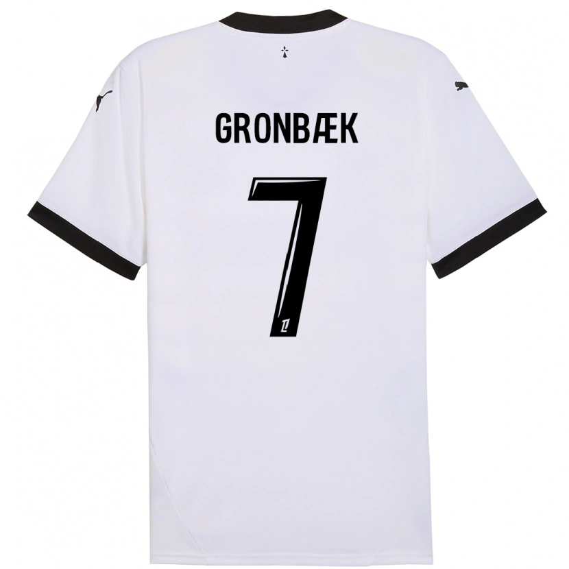 Danxen Dame Albert Grønbaek #7 Hvit Svart Bortetrøye Drakt Trøye 2024/25 Skjorter T-Skjorte