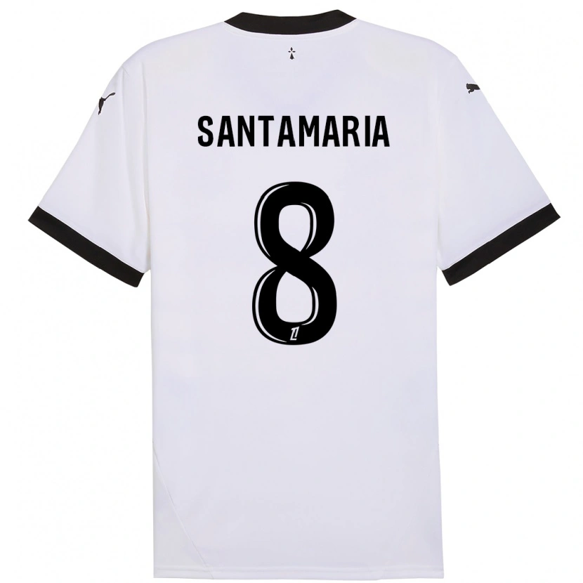 Danxen Dame Baptiste Santamaria #8 Hvit Svart Bortetrøye Drakt Trøye 2024/25 Skjorter T-Skjorte