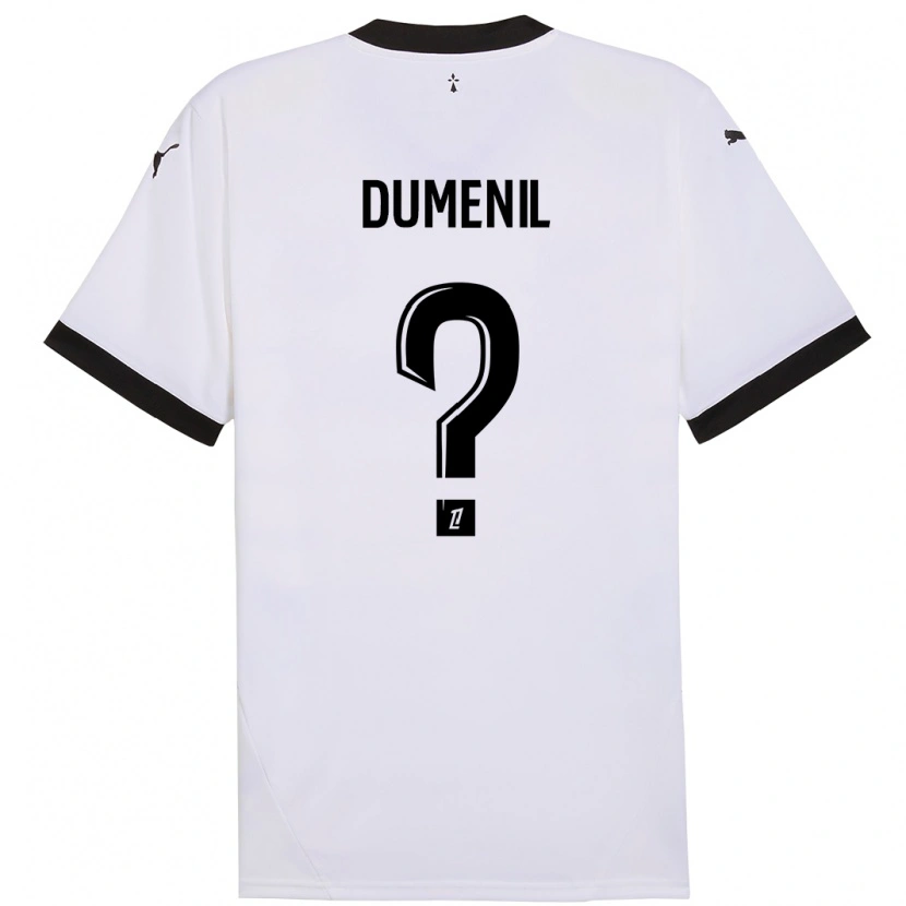 Danxen Dame Kylian Dumenil #0 Hvit Svart Bortetrøye Drakt Trøye 2024/25 Skjorter T-Skjorte