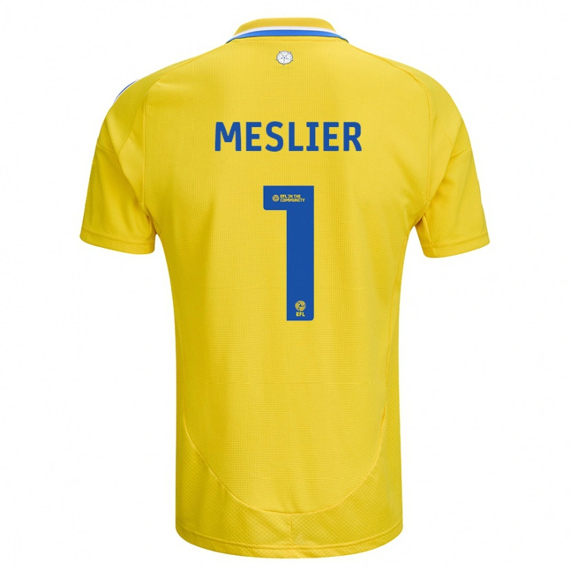 Danxen Dame Illan Meslier #1 Gul Blå Bortetrøye Drakt Trøye 2024/25 Skjorter T-Skjorte