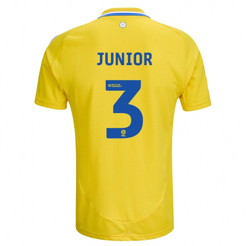 Danxen Dame Junior Firpo #3 Gul Blå Bortetrøye Drakt Trøye 2024/25 Skjorter T-Skjorte