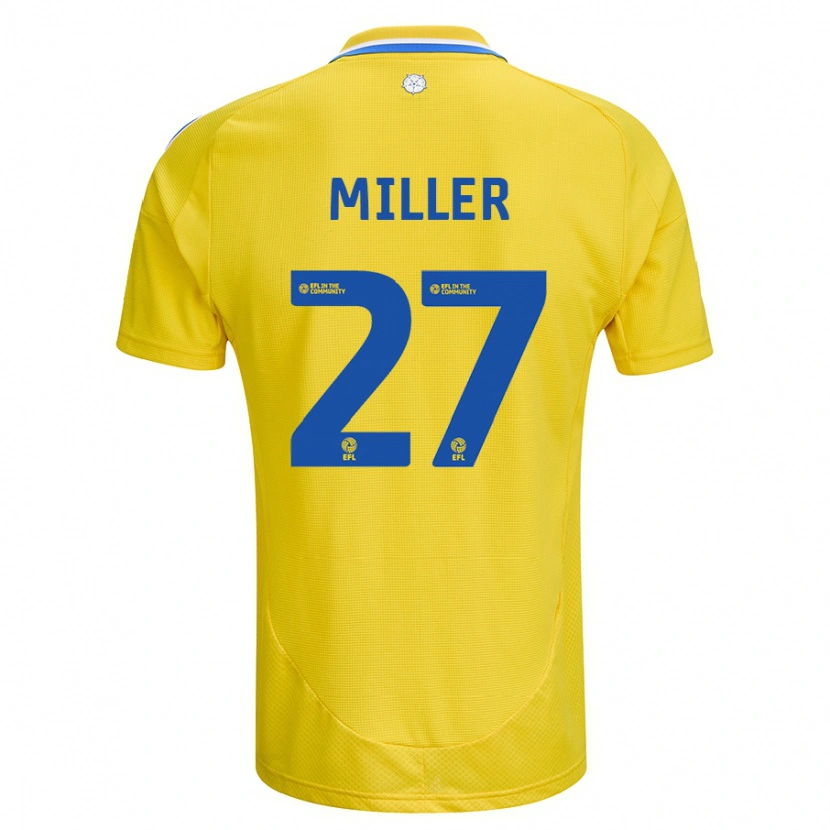 Danxen Dame Amari Miller #27 Gul Blå Bortetrøye Drakt Trøye 2024/25 Skjorter T-Skjorte