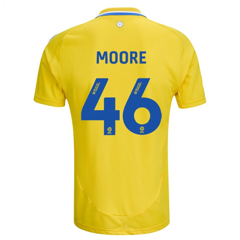 Danxen Dame Kris Moore #46 Gul Blå Bortetrøye Drakt Trøye 2024/25 Skjorter T-Skjorte