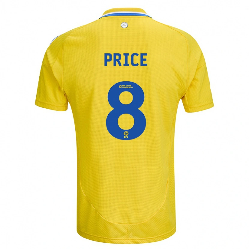 Danxen Dame Leoni Price #8 Gul Blå Bortetrøye Drakt Trøye 2024/25 Skjorter T-Skjorte