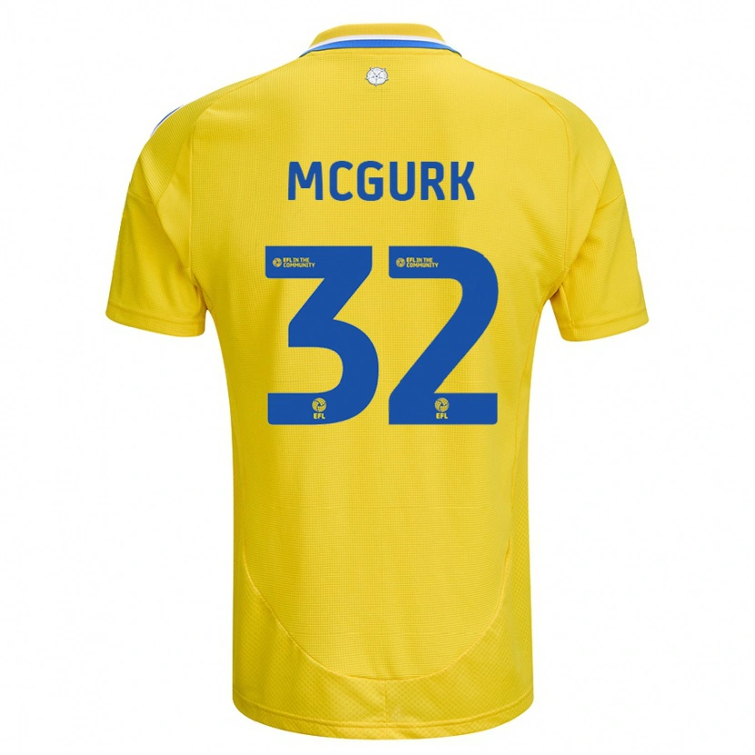 Danxen Dame Sean Mcgurk #32 Gul Blå Bortetrøye Drakt Trøye 2024/25 Skjorter T-Skjorte