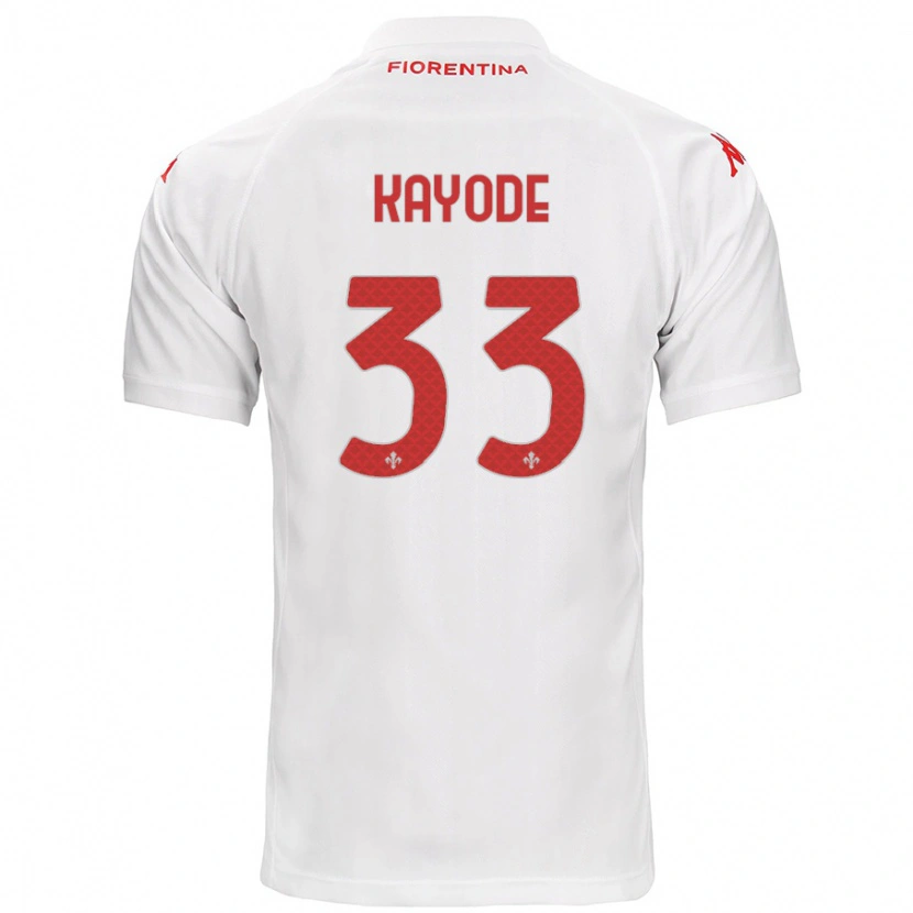 Danxen Dame Michael Kayode #33 Hvit Bortetrøye Drakt Trøye 2024/25 Skjorter T-Skjorte