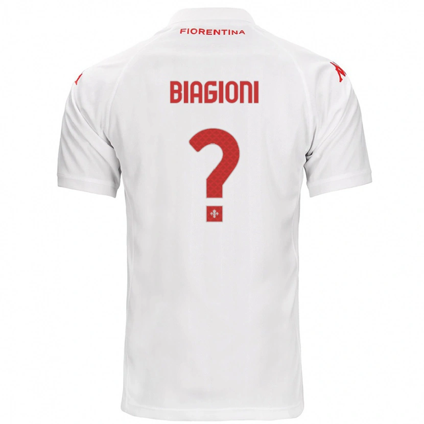 Danxen Dame Lorenzo Biagioni #0 Hvit Bortetrøye Drakt Trøye 2024/25 Skjorter T-Skjorte