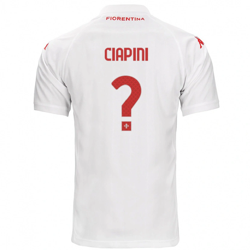 Danxen Dame Adriano Ciapini #0 Hvit Bortetrøye Drakt Trøye 2024/25 Skjorter T-Skjorte