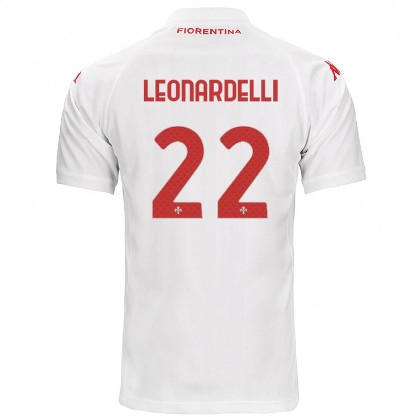 Danxen Dame Pietro Leonardelli #22 Hvit Bortetrøye Drakt Trøye 2024/25 Skjorter T-Skjorte