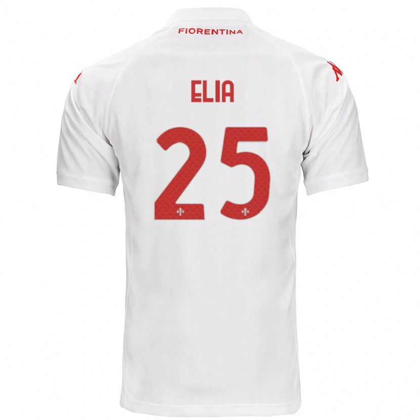 Danxen Dame Mirko Elia #25 Hvit Bortetrøye Drakt Trøye 2024/25 Skjorter T-Skjorte