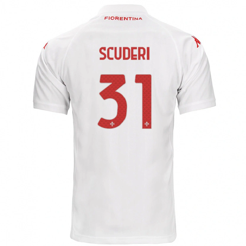 Danxen Dame Giulio Scuderi #31 Hvit Bortetrøye Drakt Trøye 2024/25 Skjorter T-Skjorte