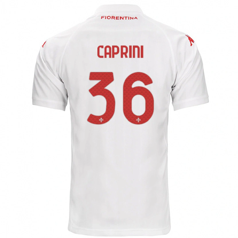 Danxen Dame Maat Daniel Caprini #36 Hvit Bortetrøye Drakt Trøye 2024/25 Skjorter T-Skjorte