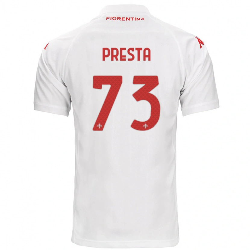 Danxen Dame Francesco Presta #73 Hvit Bortetrøye Drakt Trøye 2024/25 Skjorter T-Skjorte
