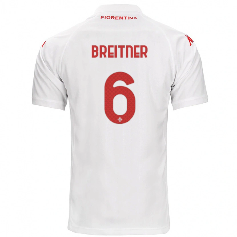 Danxen Dame Stephanie Breitner #6 Hvit Bortetrøye Drakt Trøye 2024/25 Skjorter T-Skjorte