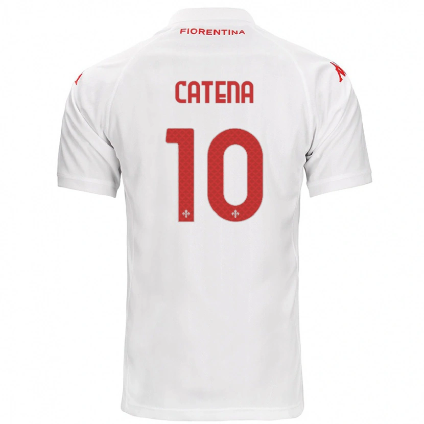 Danxen Dame Michaela Catena #10 Hvit Bortetrøye Drakt Trøye 2024/25 Skjorter T-Skjorte