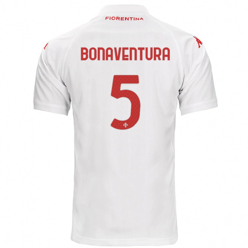 Danxen Dame Giacomo Bonaventura #5 Hvit Bortetrøye Drakt Trøye 2024/25 Skjorter T-Skjorte