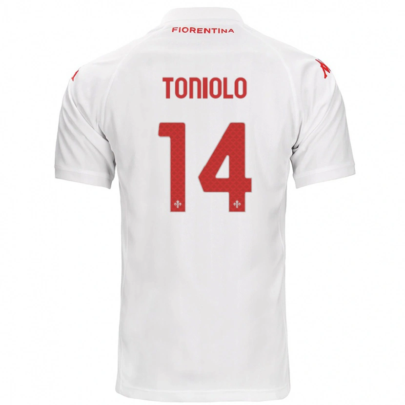 Danxen Dame Martina Toniolo #14 Hvit Bortetrøye Drakt Trøye 2024/25 Skjorter T-Skjorte