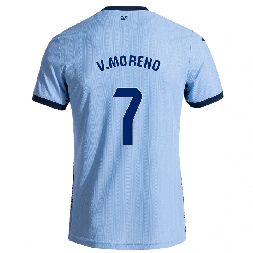 Danxen Dame Víctor Moreno #7 Himmelblå Bortetrøye Drakt Trøye 2024/25 Skjorter T-Skjorte
