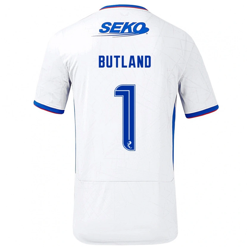 Danxen Dame Jack Butland #1 Hvit Blå Bortetrøye Drakt Trøye 2024/25 Skjorter T-Skjorte
