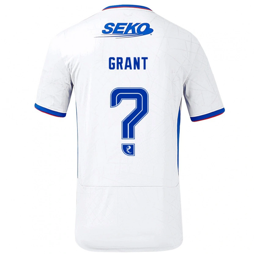 Danxen Dame Leyton Grant #0 Hvit Blå Bortetrøye Drakt Trøye 2024/25 Skjorter T-Skjorte