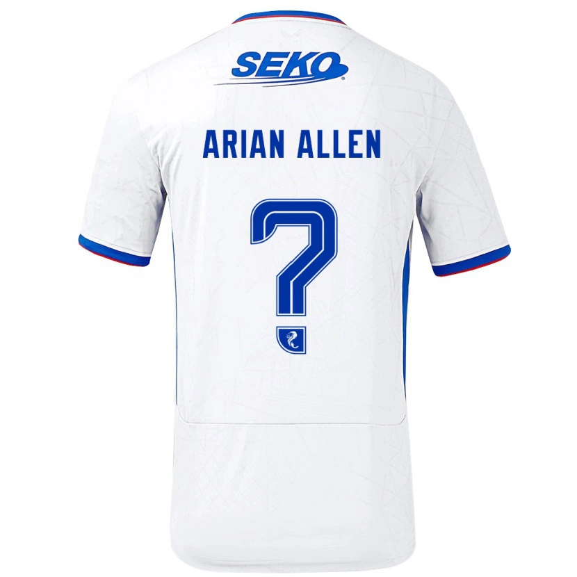 Danxen Dame Arian Allen #0 Hvit Blå Bortetrøye Drakt Trøye 2024/25 Skjorter T-Skjorte
