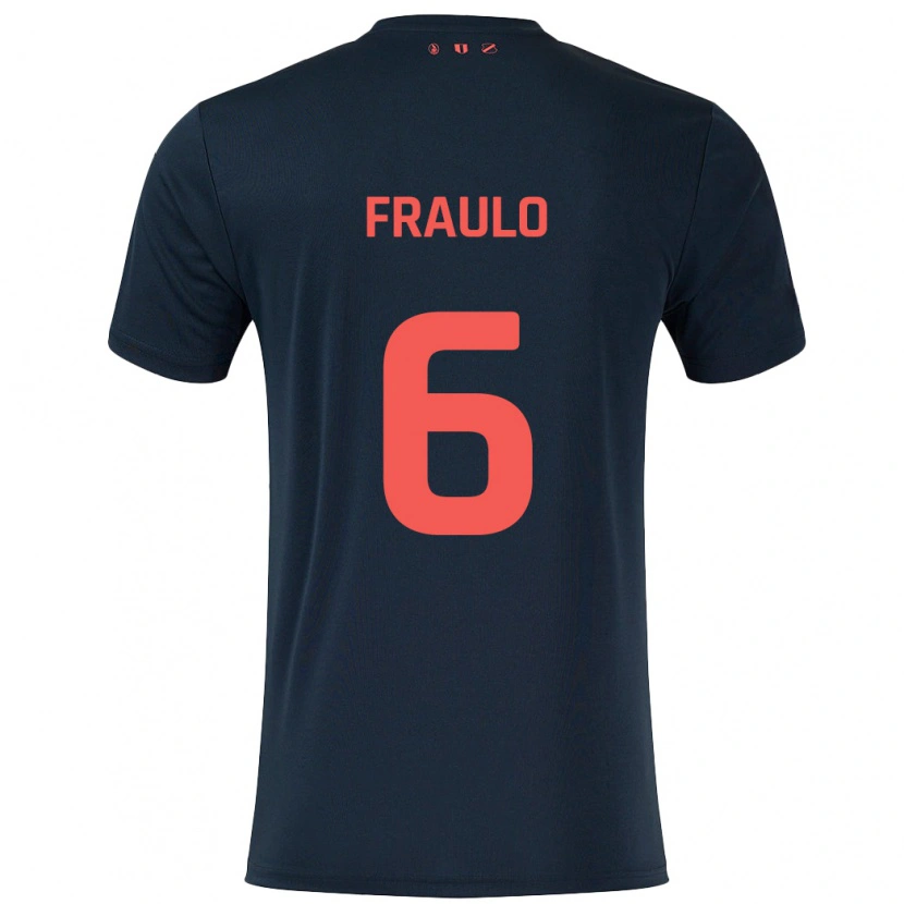 Danxen Dame Oscar Fraulo #6 Svart Rød Bortetrøye Drakt Trøye 2024/25 Skjorter T-Skjorte