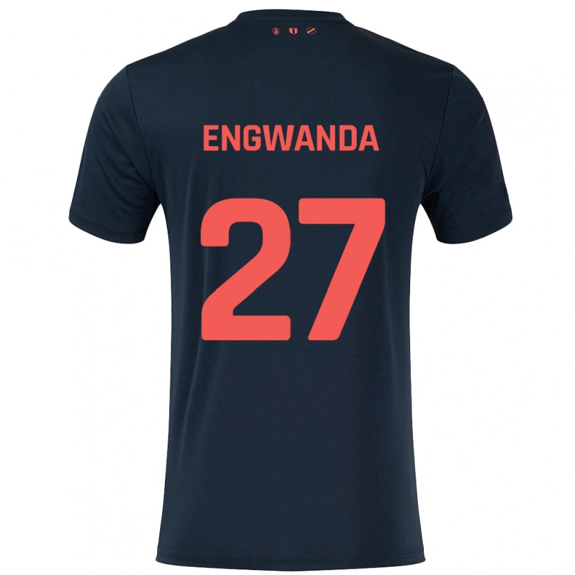 Danxen Dame Alonzo Engwanda #27 Svart Rød Bortetrøye Drakt Trøye 2024/25 Skjorter T-Skjorte