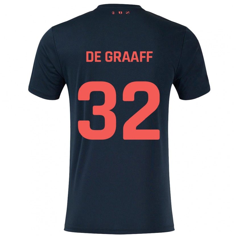 Danxen Dame Tom De Graaff #32 Svart Rød Bortetrøye Drakt Trøye 2024/25 Skjorter T-Skjorte