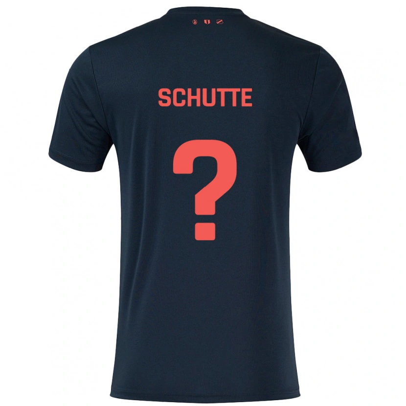 Danxen Dame Olivier Schutte #0 Svart Rød Bortetrøye Drakt Trøye 2024/25 Skjorter T-Skjorte