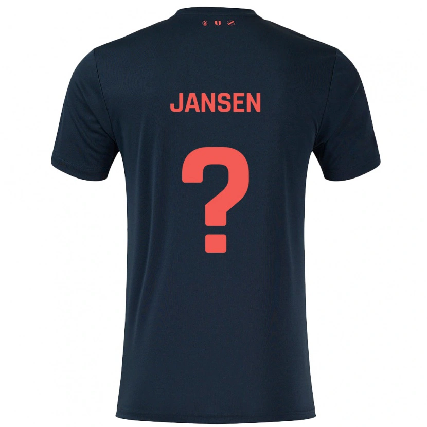 Danxen Dame Scott Jansen #0 Svart Rød Bortetrøye Drakt Trøye 2024/25 Skjorter T-Skjorte