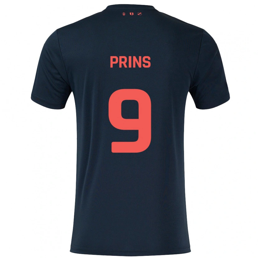 Danxen Dame Femke Prins #9 Svart Rød Bortetrøye Drakt Trøye 2024/25 Skjorter T-Skjorte
