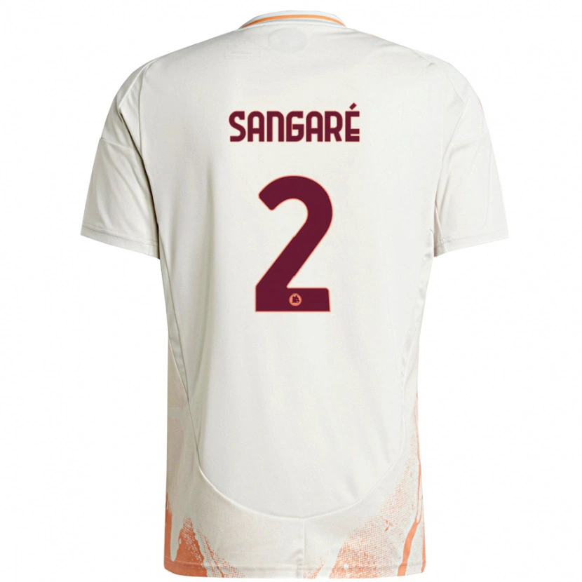 Danxen Dame Buba Sangaré #2 Kremhvit Oransje Bortetrøye Drakt Trøye 2024/25 Skjorter T-Skjorte