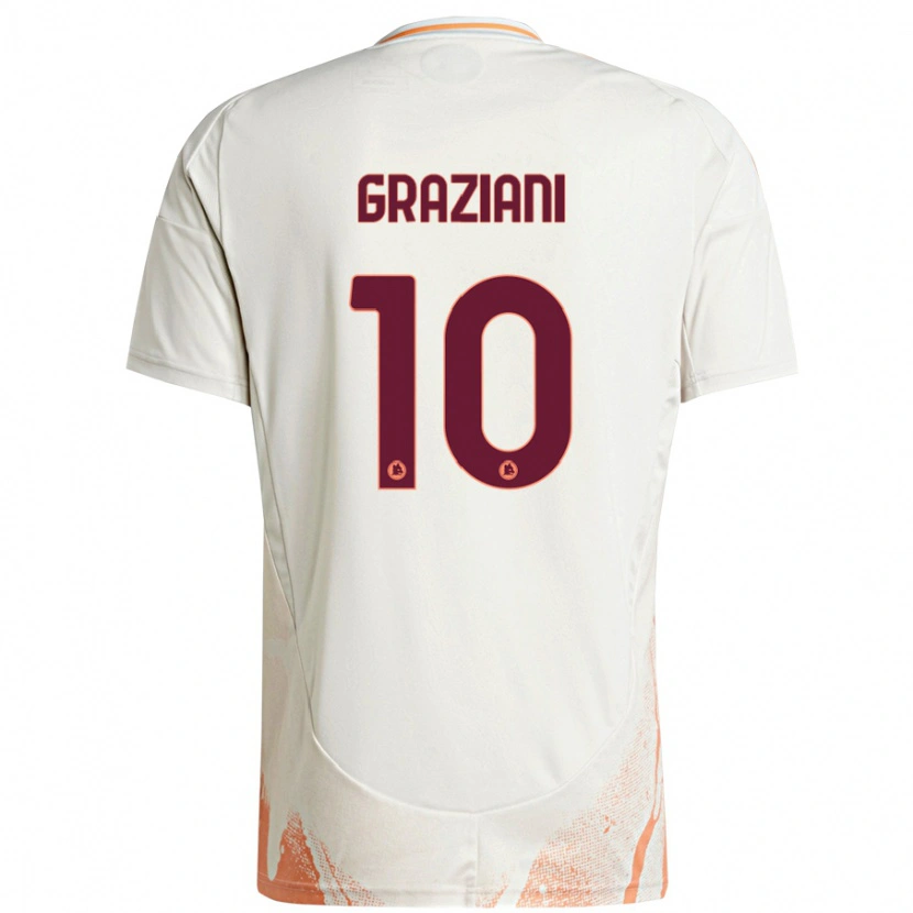 Danxen Dame Leonardo Graziani #10 Kremhvit Oransje Bortetrøye Drakt Trøye 2024/25 Skjorter T-Skjorte