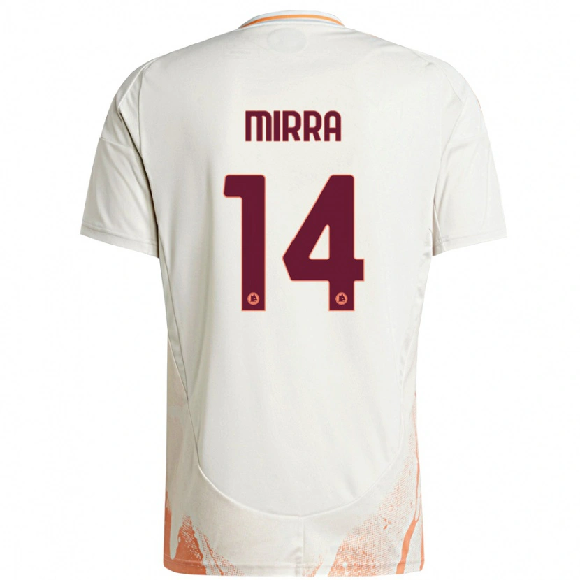 Danxen Dame Jacopo Mirra #14 Kremhvit Oransje Bortetrøye Drakt Trøye 2024/25 Skjorter T-Skjorte