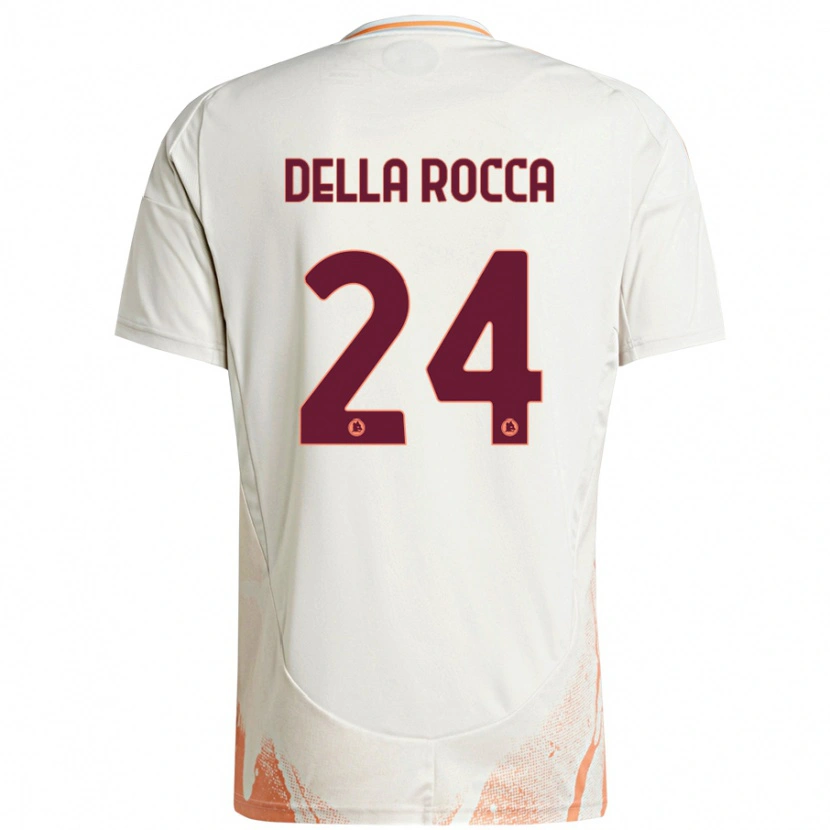 Danxen Dame Mattia Della Rocca #24 Kremhvit Oransje Bortetrøye Drakt Trøye 2024/25 Skjorter T-Skjorte