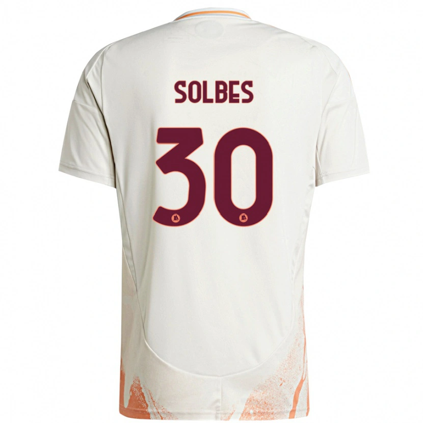 Danxen Dame Ricardo Solbes #30 Kremhvit Oransje Bortetrøye Drakt Trøye 2024/25 Skjorter T-Skjorte