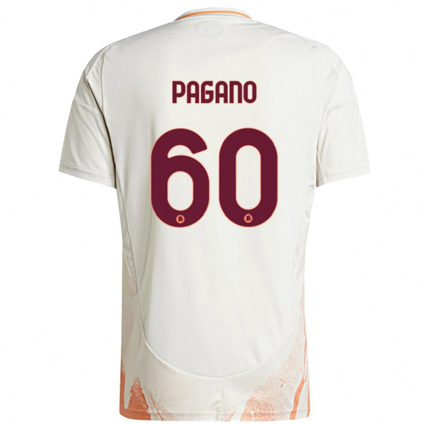 Danxen Dame Riccardo Pagano #60 Kremhvit Oransje Bortetrøye Drakt Trøye 2024/25 Skjorter T-Skjorte