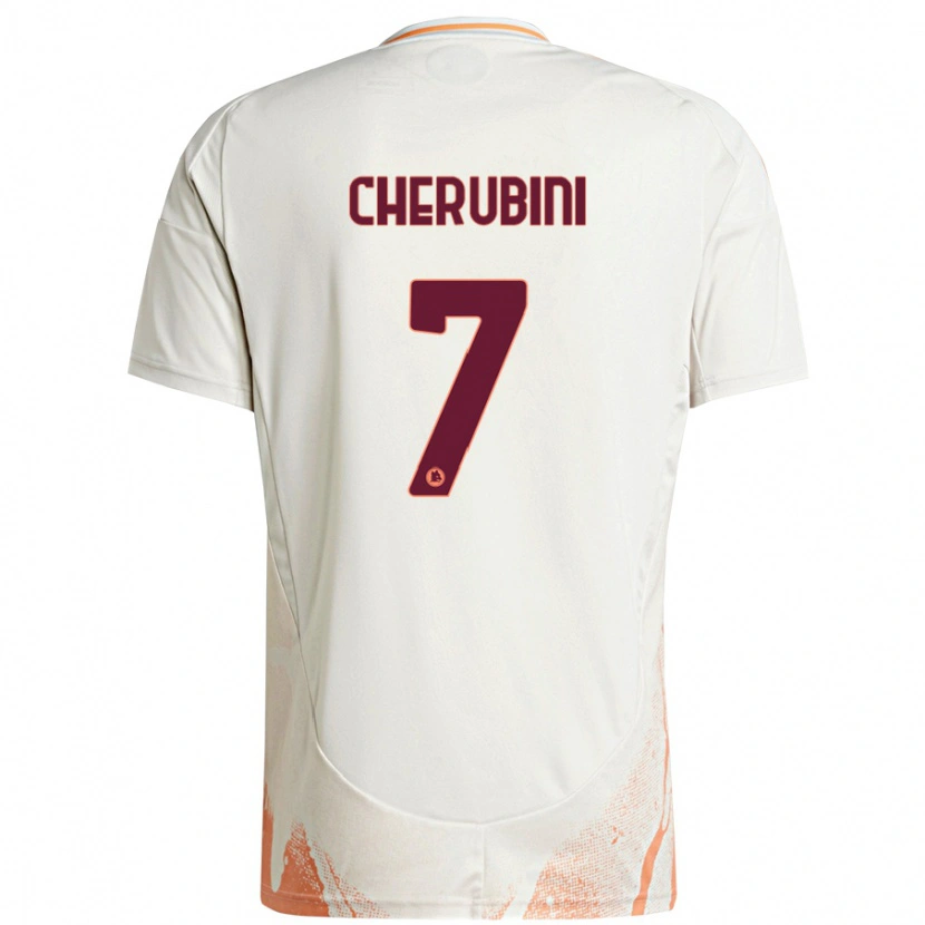 Danxen Dame Luigi Cherubini #7 Kremhvit Oransje Bortetrøye Drakt Trøye 2024/25 Skjorter T-Skjorte