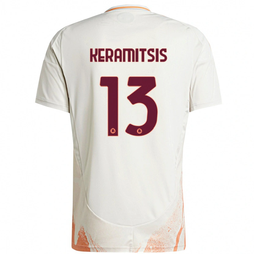 Danxen Dame Dimitrios Keramitsis #13 Kremhvit Oransje Bortetrøye Drakt Trøye 2024/25 Skjorter T-Skjorte