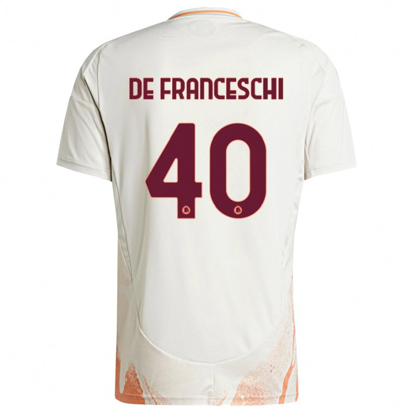 Danxen Dame Leonardo De Franceschi #40 Kremhvit Oransje Bortetrøye Drakt Trøye 2024/25 Skjorter T-Skjorte
