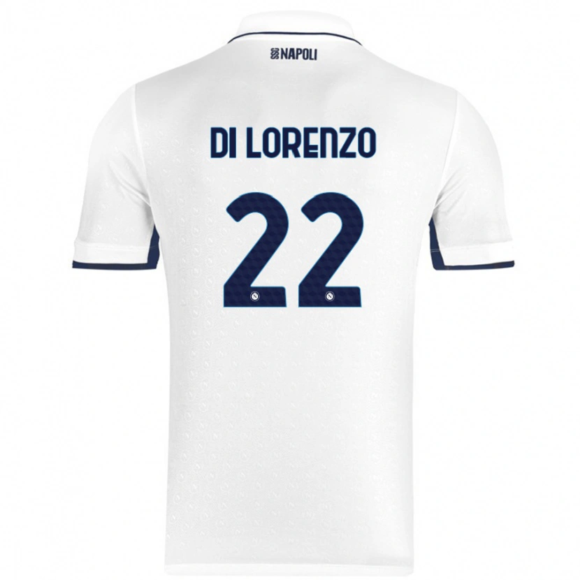 Danxen Dame Giovanni Di Lorenzo #22 Hvit Kongeblå Bortetrøye Drakt Trøye 2024/25 Skjorter T-Skjorte