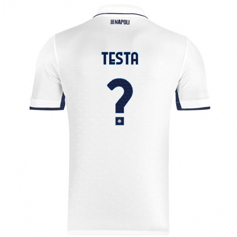 Danxen Dame Vincenzo Testa #0 Hvit Kongeblå Bortetrøye Drakt Trøye 2024/25 Skjorter T-Skjorte