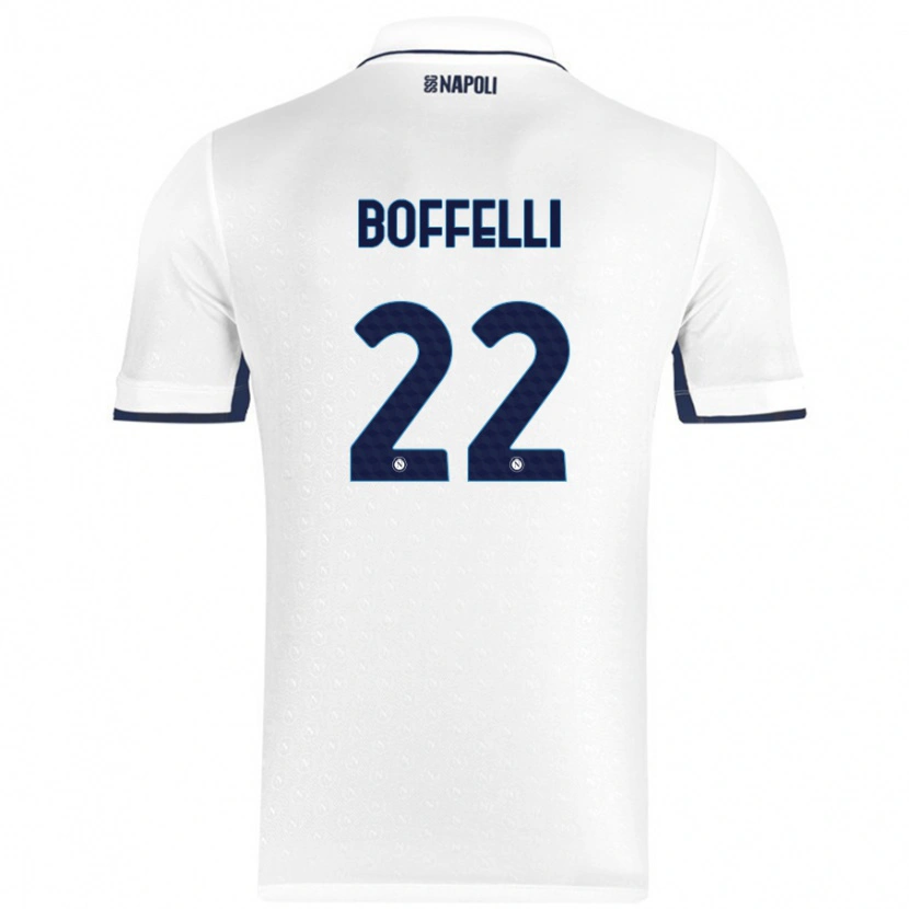 Danxen Dame Valerio Boffelli #22 Hvit Kongeblå Bortetrøye Drakt Trøye 2024/25 Skjorter T-Skjorte