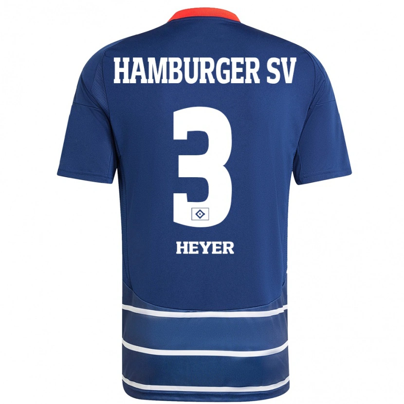 Danxen Dame Moritz Heyer #3 Mørkeblått Bortetrøye Drakt Trøye 2024/25 Skjorter T-Skjorte