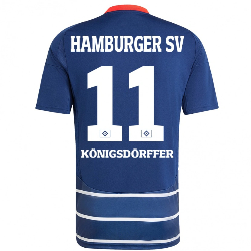 Danxen Dame Ransford Königsdörffer #11 Mørkeblått Bortetrøye Drakt Trøye 2024/25 Skjorter T-Skjorte