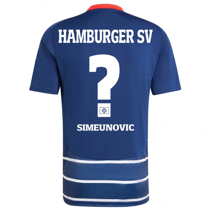 Danxen Dame Denis Simeunovic #0 Mørkeblått Bortetrøye Drakt Trøye 2024/25 Skjorter T-Skjorte